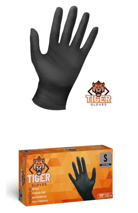 Nitrile black gloves - Tiger